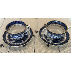 2 Booths Real Old Willow Teacup & Tea Cup Saucer Vintage
